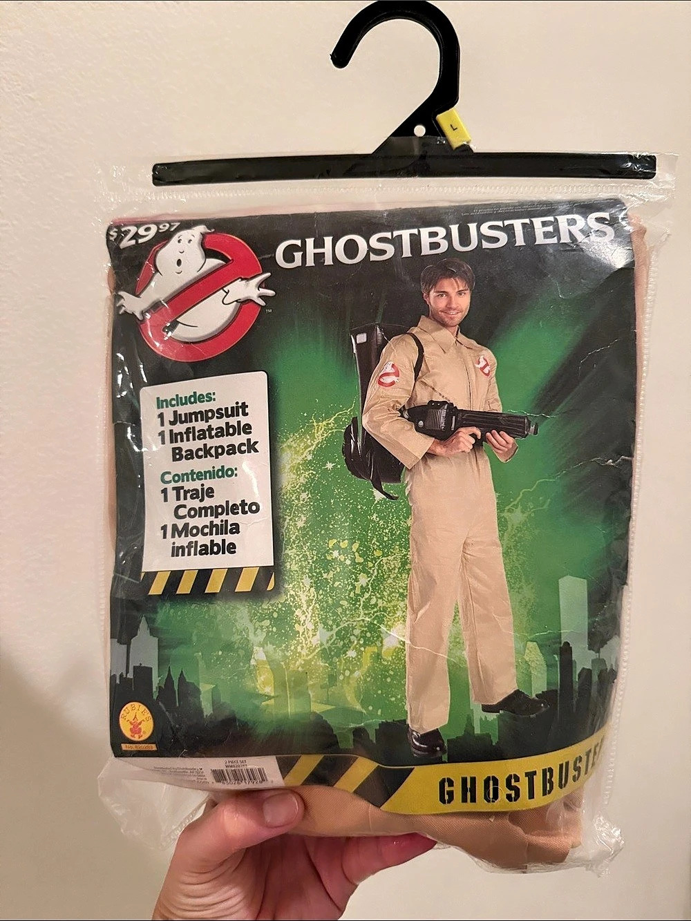 Men Ghostbusters size Large without Inflatable Backpack Halloween Costume